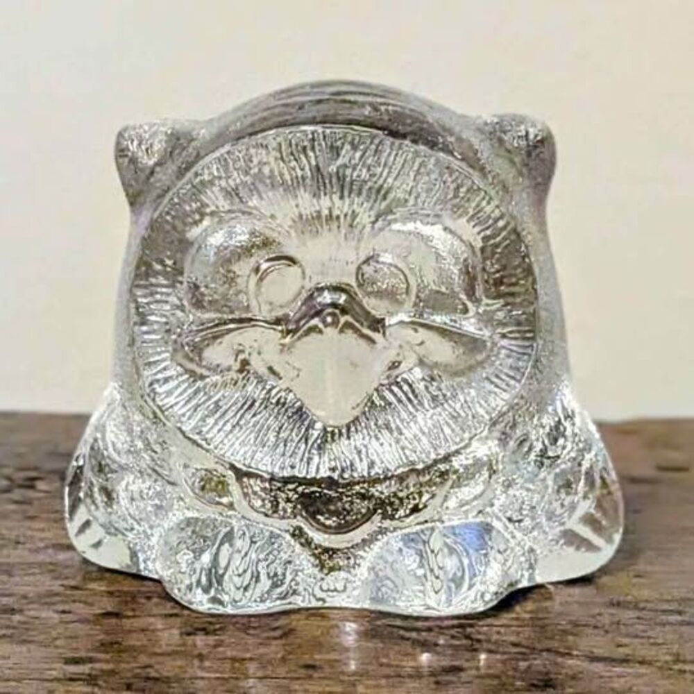 Vintage Clear Glass Owl Figurine